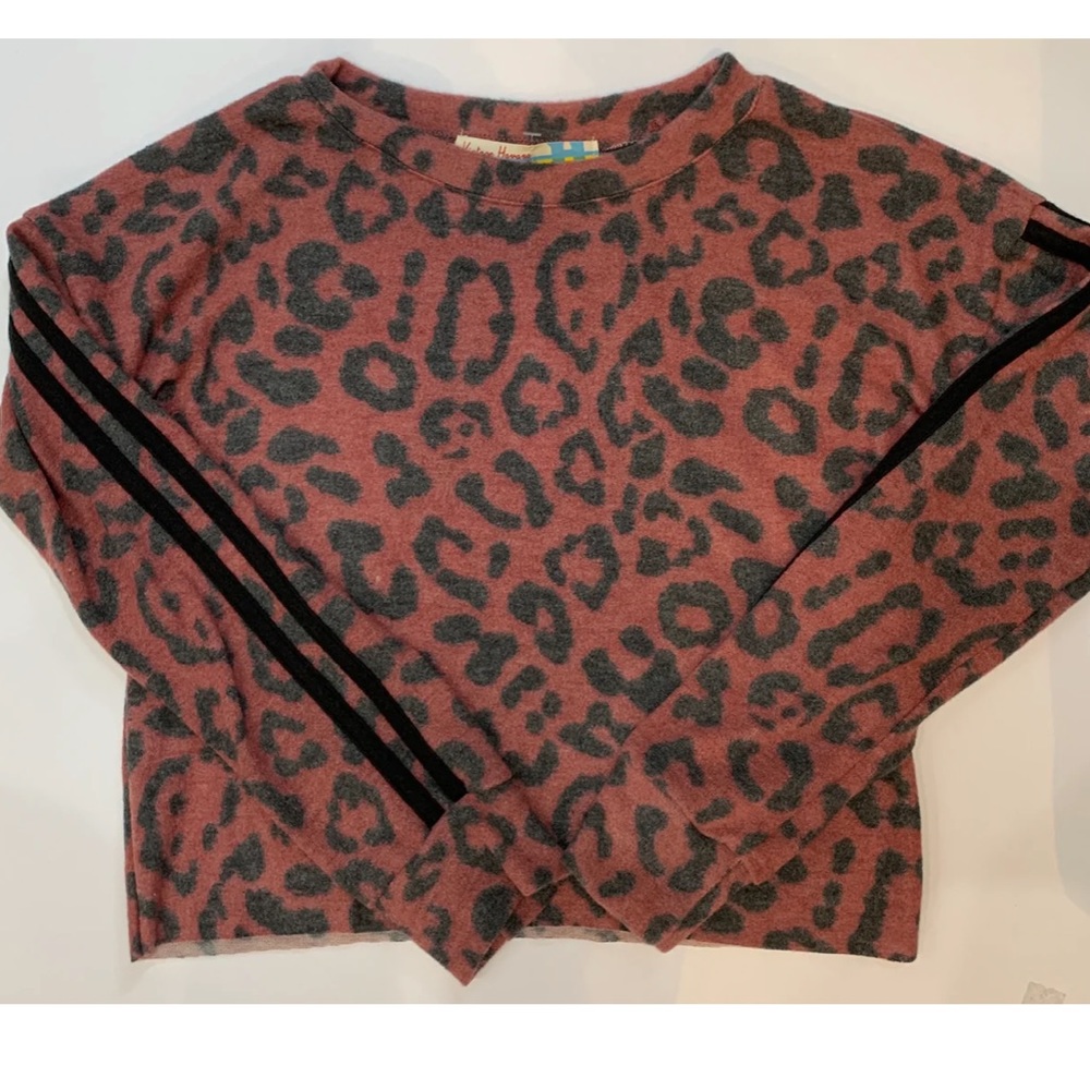 Vintage Havana Cranberry Leopard Top Size Small Kids